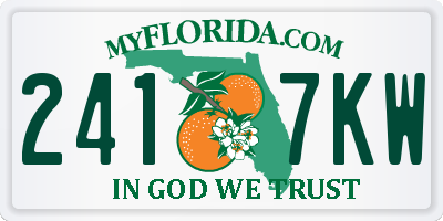 FL license plate 2417KW