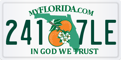 FL license plate 2417LE