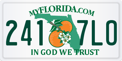 FL license plate 2417LO