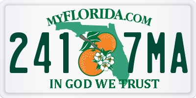 FL license plate 2417MA
