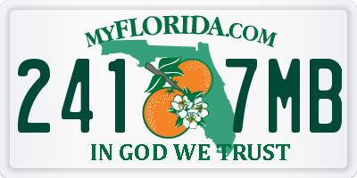 FL license plate 2417MB