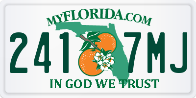 FL license plate 2417MJ