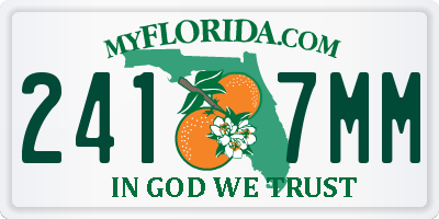 FL license plate 2417MM