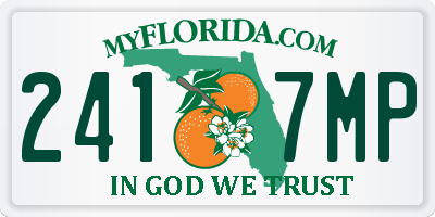 FL license plate 2417MP