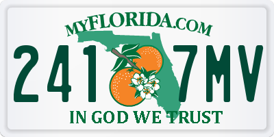 FL license plate 2417MV