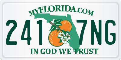 FL license plate 2417NG