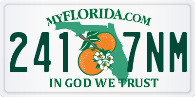 FL license plate 2417NM