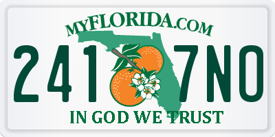 FL license plate 2417NO