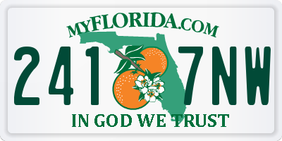 FL license plate 2417NW