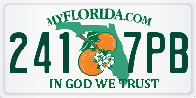 FL license plate 2417PB
