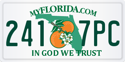 FL license plate 2417PC
