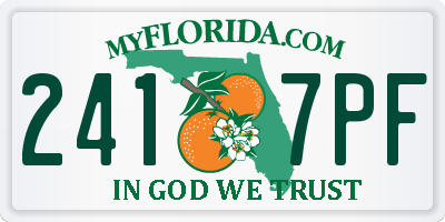 FL license plate 2417PF