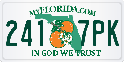 FL license plate 2417PK