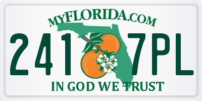 FL license plate 2417PL
