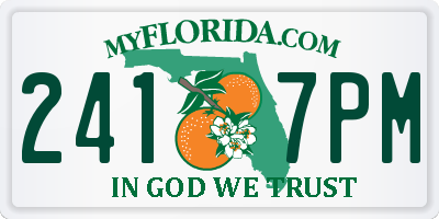 FL license plate 2417PM