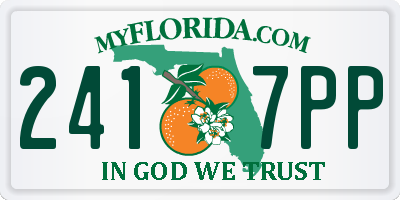 FL license plate 2417PP
