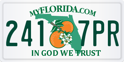 FL license plate 2417PR