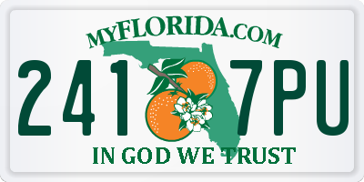 FL license plate 2417PU