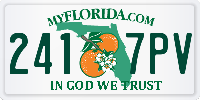 FL license plate 2417PV