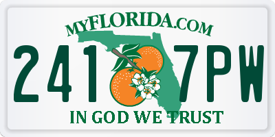 FL license plate 2417PW