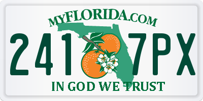 FL license plate 2417PX