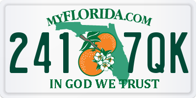 FL license plate 2417QK