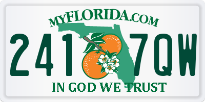 FL license plate 2417QW