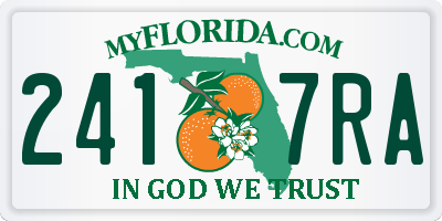 FL license plate 2417RA