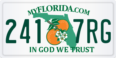 FL license plate 2417RG