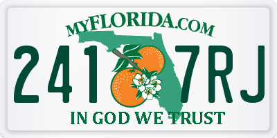 FL license plate 2417RJ