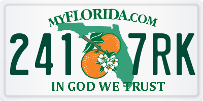FL license plate 2417RK