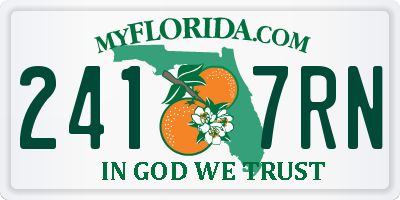 FL license plate 2417RN