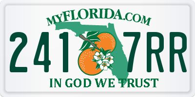 FL license plate 2417RR