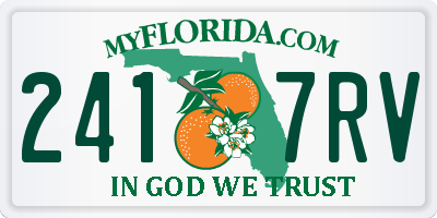 FL license plate 2417RV