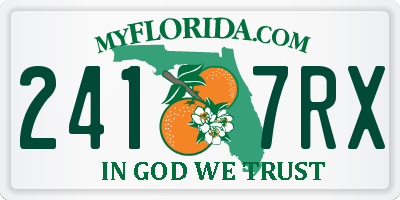 FL license plate 2417RX