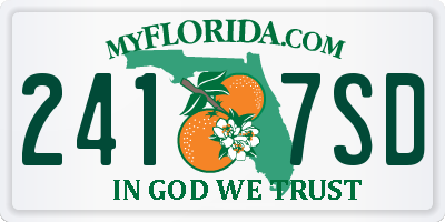FL license plate 2417SD