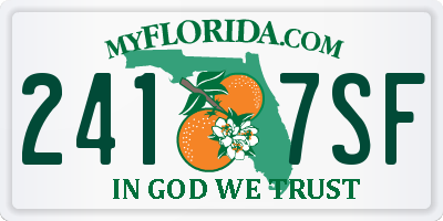 FL license plate 2417SF