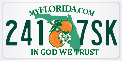 FL license plate 2417SK