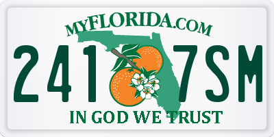 FL license plate 2417SM