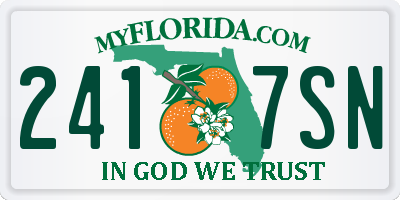 FL license plate 2417SN