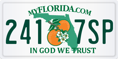 FL license plate 2417SP