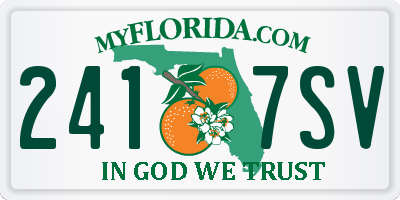 FL license plate 2417SV
