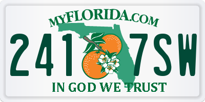 FL license plate 2417SW