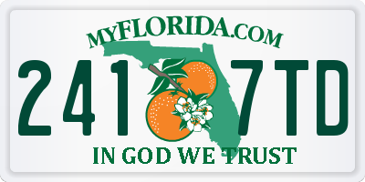 FL license plate 2417TD
