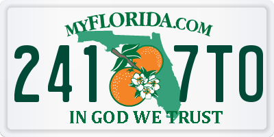 FL license plate 2417TO
