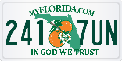 FL license plate 2417UN