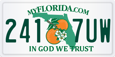 FL license plate 2417UW