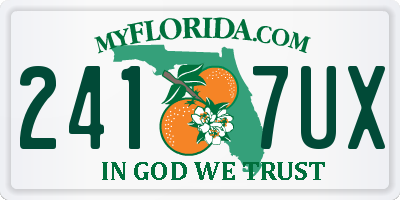 FL license plate 2417UX