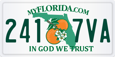 FL license plate 2417VA