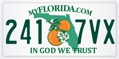 FL license plate 2417VX